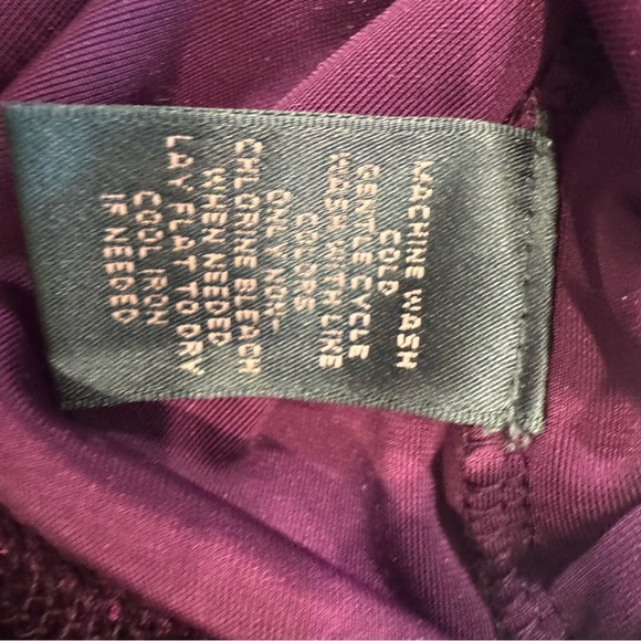 Lauren Ralph Lauren Velour Royal Purple Pullover Top Shirt Blouse size 3X - Picture 8 of 10